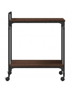 Carrello Cucina Rovere Marrone 60,5x31x72,5cm Legno Multistrato 2