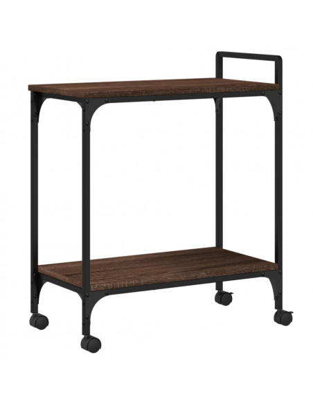 Carrello Cucina Rovere Marrone 60,5x31x72,5cm Legno Multistrato
