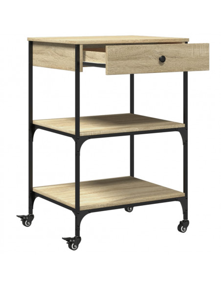 Carrello da Cucina Rovere Sonoma 60x48x89,5cm Legno Multistrato