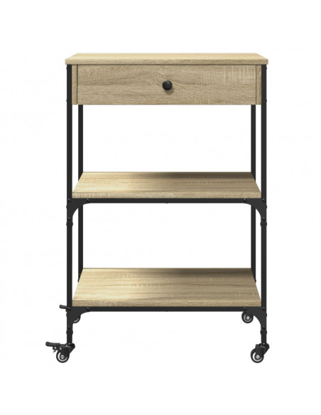 Carrello da Cucina Rovere Sonoma 60x48x89,5cm Legno Multistrato