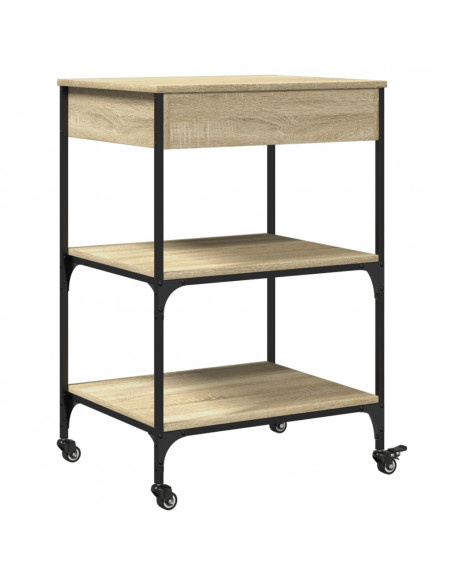 Carrello da Cucina Rovere Sonoma 60x48x89,5cm Legno Multistrato