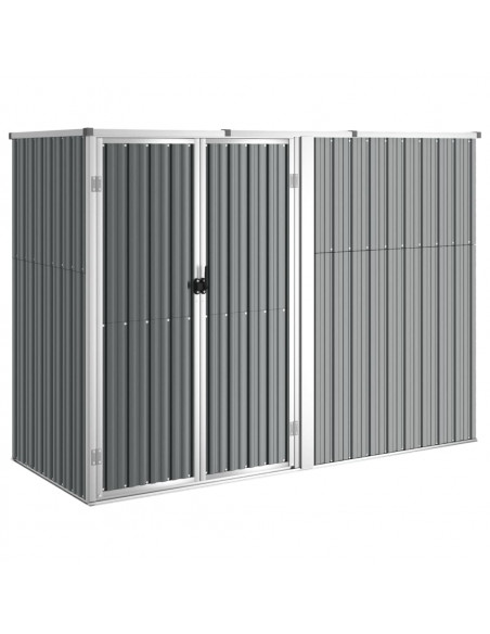 Capanno per Attrezzi Grigio 225x89x161 cm in Acciaio Zincato