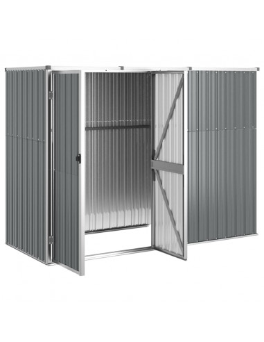 Capanno per Attrezzi Grigio 225x89x161 cm in Acciaio Zincato
