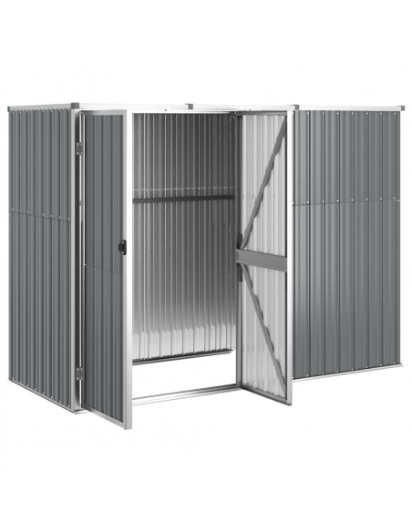 Capanno per Attrezzi Grigio 225x89x161 cm in Acciaio Zincato