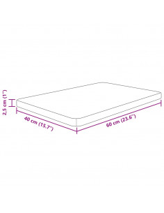 Piano Bagno 60x40x2,5 cm in Legno Massello Non Trattato