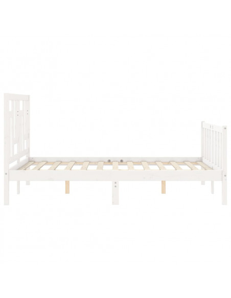 Giroletto con Testiera Bianco 140x200 cm in Legno Massello