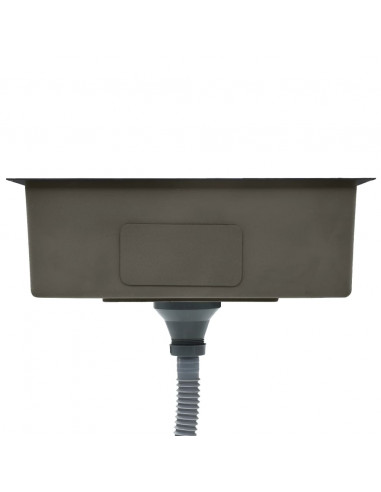 Lavello da Cucina Lavorato a Mano Nero in Acciaio Inox