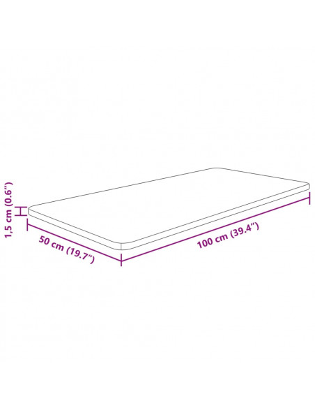 Piano Bagno Marrone Scuro 100x50x1,5cm Legno Massello Trattato