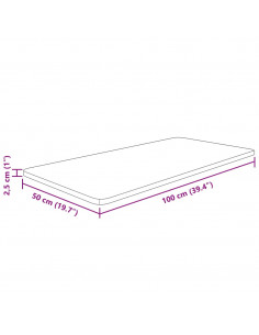 Piano Bagno Marrone Scuro 100x50x2,5cm Legno Massello Trattato
