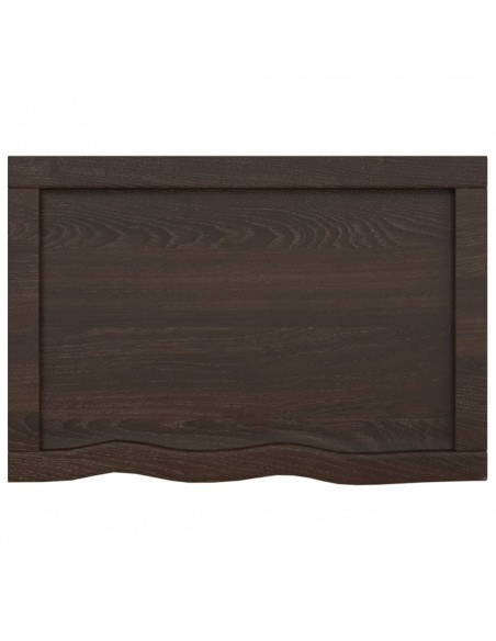 Piano Bagno Marrone Scuro 60x40x(2-4)cm Legno Massello Trattato