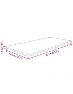 Piano Bagno Marrone Scuro 80x40x1,5cm Legno Massello Trattato