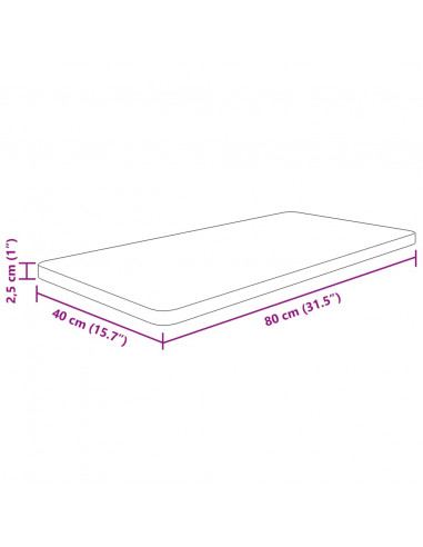 Piano Bagno Marrone Scuro 80x40x2,5cm Legno Massello Trattato