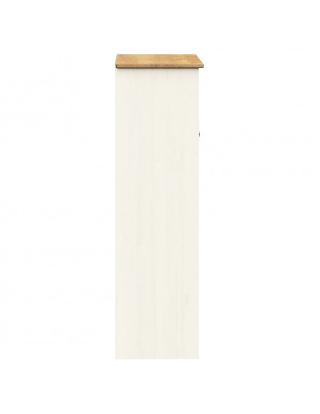 Piano Comò VIGO Bianco 78x30x100 cm in Legno Massello di Pino