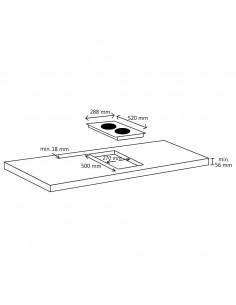 Piano Cottura a Induzione 2 Zone e Controlli Touch Vetro 3500 W