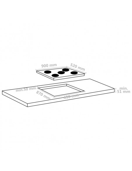Piano Cottura in Ceramica 5 Zone e Controlli Touch 90 cm 8500 W