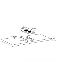 Piano Cottura in Ceramica con 2 Zone e Controlli Touch 3000 W