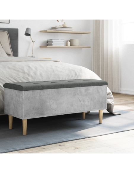 Panca Portaoggetti Grigio Cemento 102x42x46cm Legno Multistrato