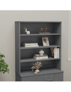 Piano Credenza HAMAR Grigio Scuro 90x30x100 cm Legno di Pino