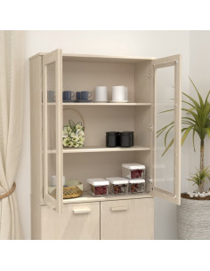 Piano Credenza HAMAR ambra 85x35x100 cm Legno Massello di Pino