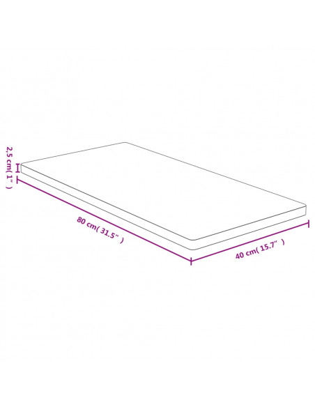 Piano del Tavolo 40x80x2,5 cm in Bambù