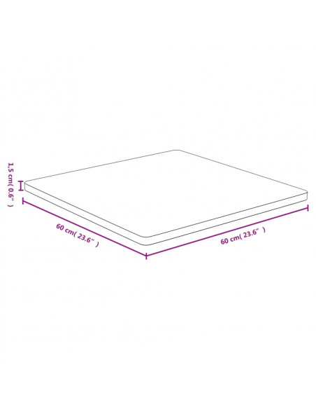 Piano del Tavolo 60x60x1,5 cm in Bambù