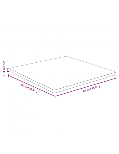 Piano del Tavolo 80x80x2,5 cm in Bambù