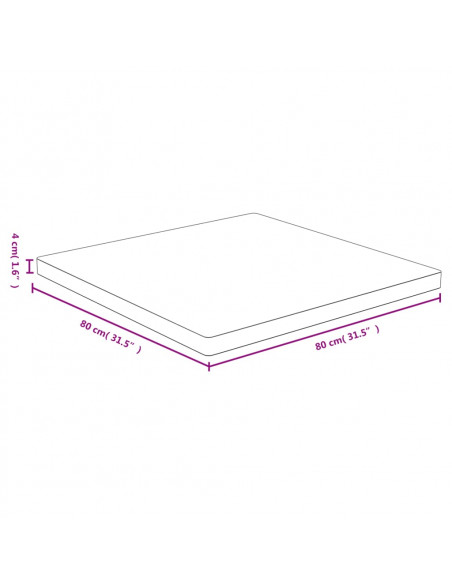 Piano del Tavolo 80x80x4 cm in Bambù