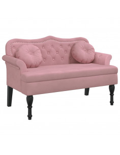 Panca con Cuscini Rosa 120,5x65x75 cm in Velluto 2