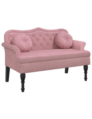Panca con Cuscini Rosa 120,5x65x75 cm in Velluto