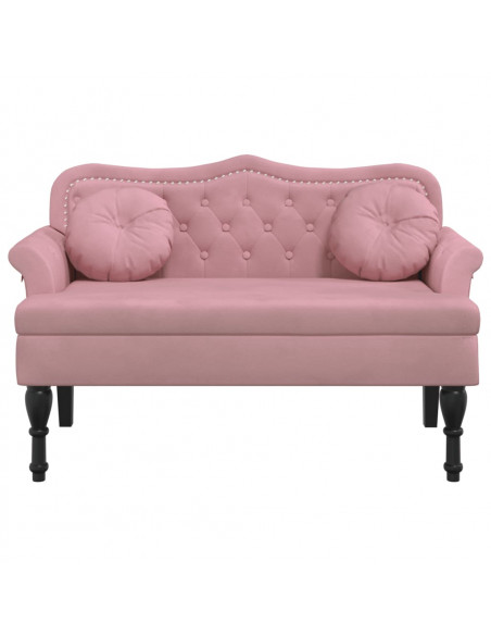 Panca con Cuscini Rosa 120,5x65x75 cm in Velluto