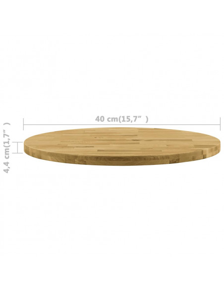 Piano del Tavolo Legno Massello di Rovere Circolare 44mm 400mm
