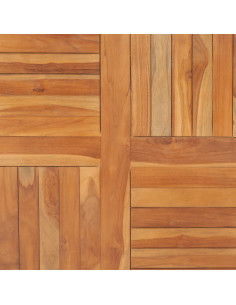 Piano del Tavolo Legno Massello di Teak Quadrato 90x90x2,5 cm