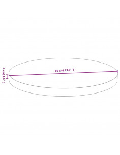 Piano del Tavolo Ø60x4 cm in Bambù