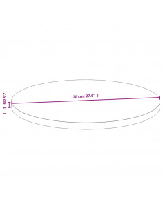 Piano del Tavolo Ø70x2,5 cm in Bambù