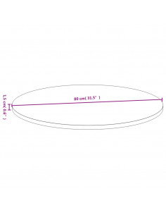 Piano del Tavolo Ø80x1,5 cm in Bambù