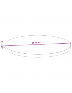 Piano del Tavolo Ø80x2,5 cm in Bambù