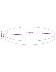 Piano del Tavolo Ø80x4 cm in Bambù