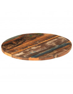 Piano del Tavolo Rotondo 60 cm 25-27 mm in Massello di Recupero