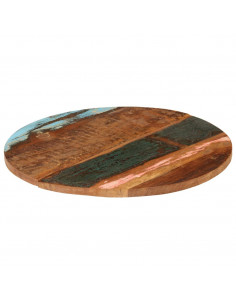 Piano del Tavolo Rotondo 70 cm 25-27 mm in Massello di Recupero