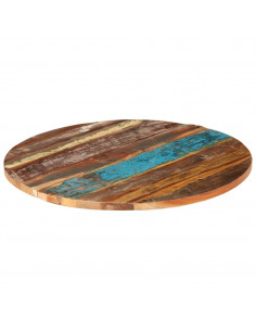 Piano del Tavolo Rotondo 80 cm 25-27 mm in Massello di Recupero