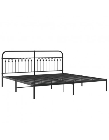 Giroletto con Testiera in Metallo Nero 200x200 cm