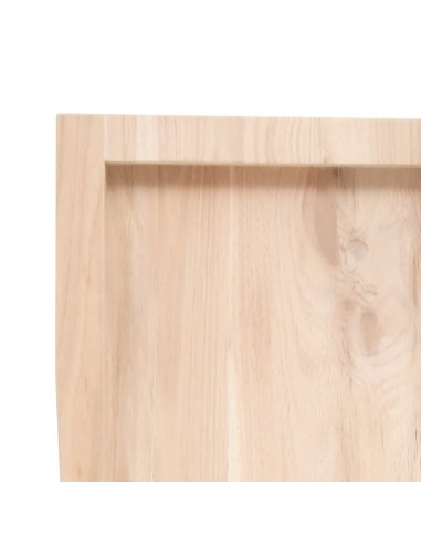 Piano per Tavolo 100x40x(2-4)cm in Rovere Massello Non Trattato