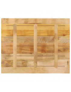 Piano per Tavolo 100x80x2,5 cm Rettangolare Legno Mango Grezzo