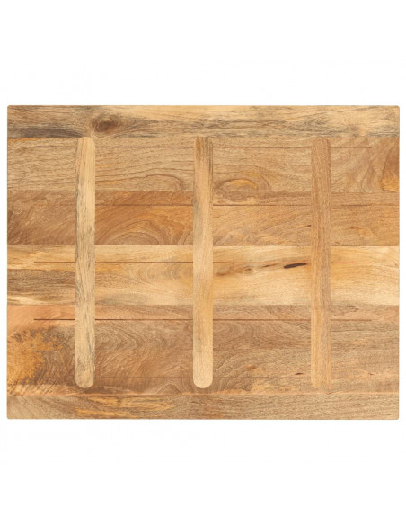 Piano per Tavolo 100x80x3,8cm Rettangolare Legno Massello Mango
