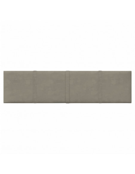 Pannelli Murali 12 pz Grigio Chiaro 60x15 cm Velluto 1,08 m²