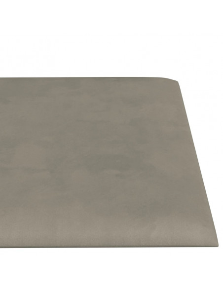 Pannelli Murali 12 pz Grigio Chiaro 60x15 cm Velluto 1,08 m²
