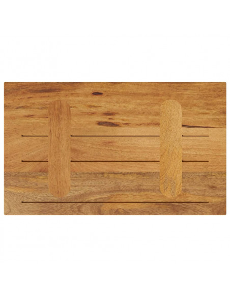 Piano per Tavolo 40x20x2,5cm Rettangolare Legno Massello Mango