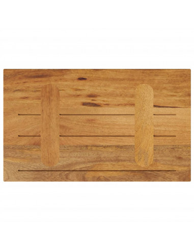 Piano per Tavolo 50x40x3,8 cm Rettangolare Legno Massello Mango