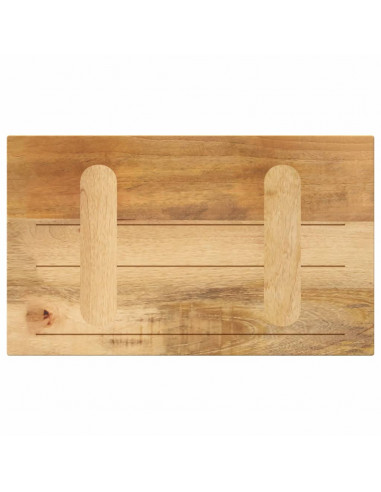 Piano per Tavolo 60x20x3,8cm Rettangolare Legno di Mango Grezzo