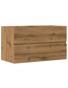 Mobile Lavabo Rovere Artigianale 90x38,5x45 cm in Truciolato 2